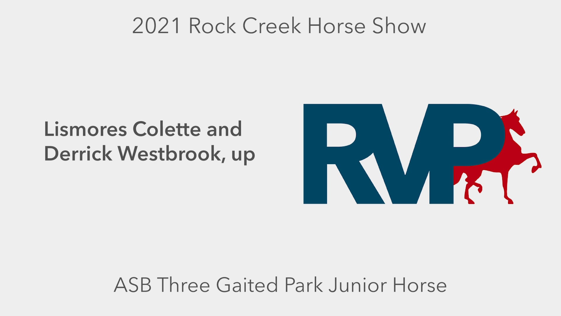 RC21 - Class 36 - Lismores Colette and Derrick Westbrook, up