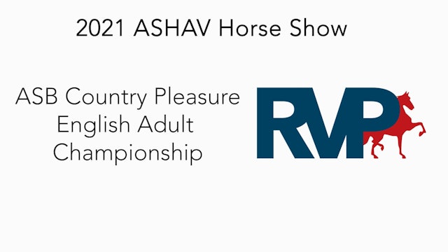 ASHAV21 - Class 108 - ASB Country Pleasure English Adult Championship