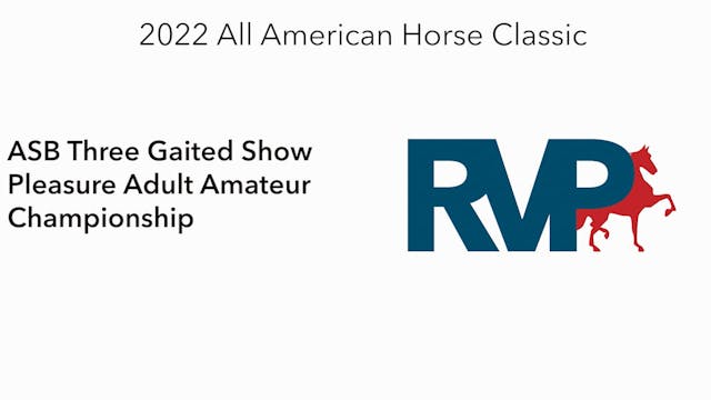 AAC22 - Class 139 -  ASB Three Gaited...