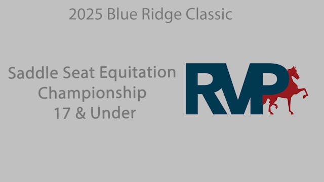 BRC25 - Class 162 - Saddle Seat Equit...