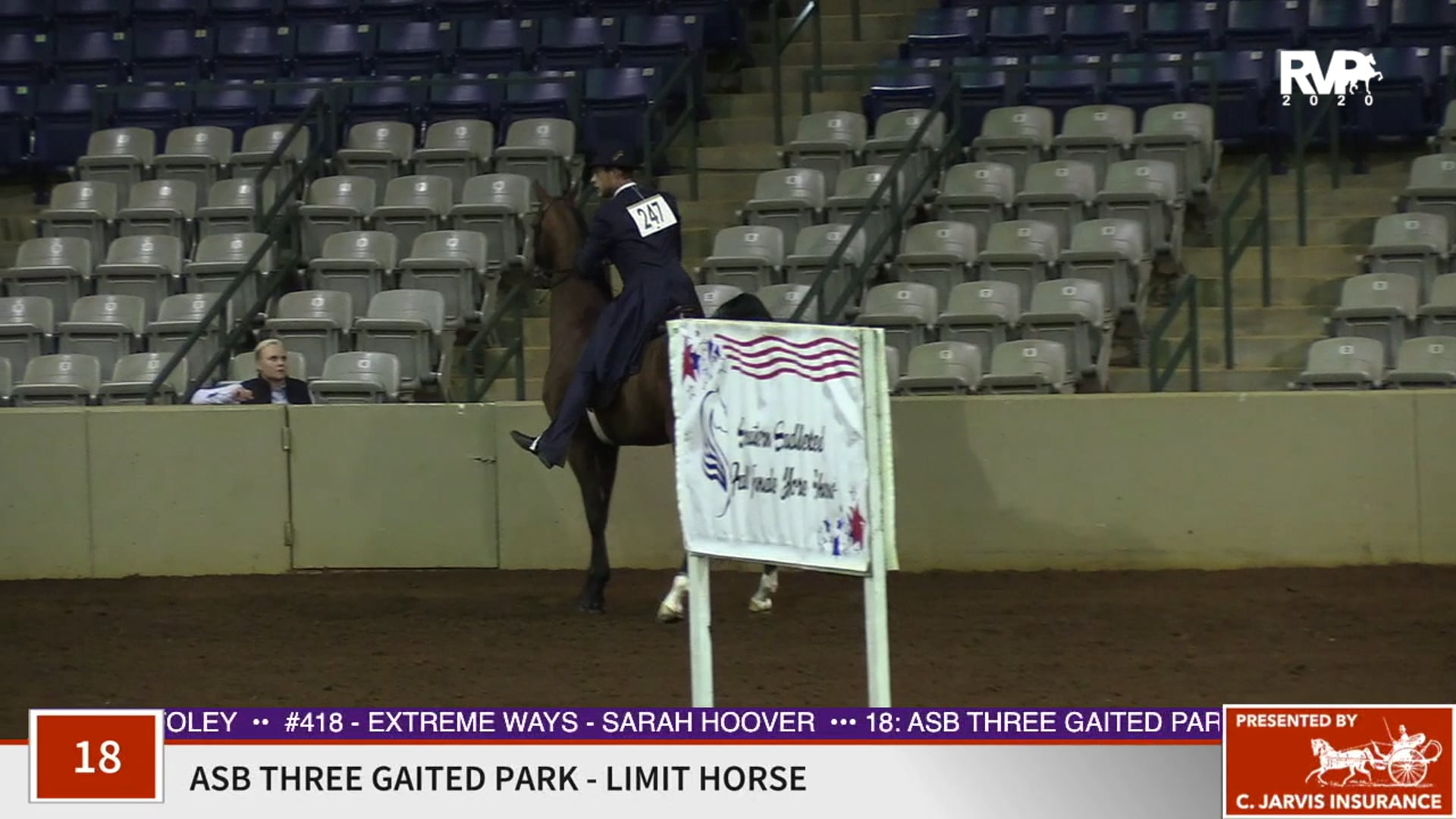 2020 SSFF - Class 18 ASB Three Gaited Park Limit 
Horse