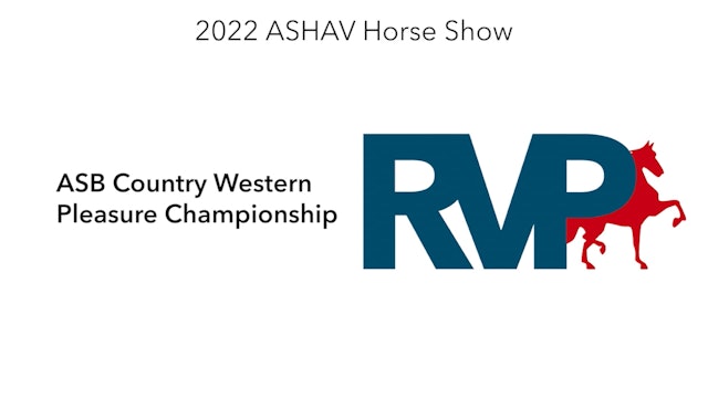 ASHAV22 - Class 115 - ASB Country Western Pleasure Championship