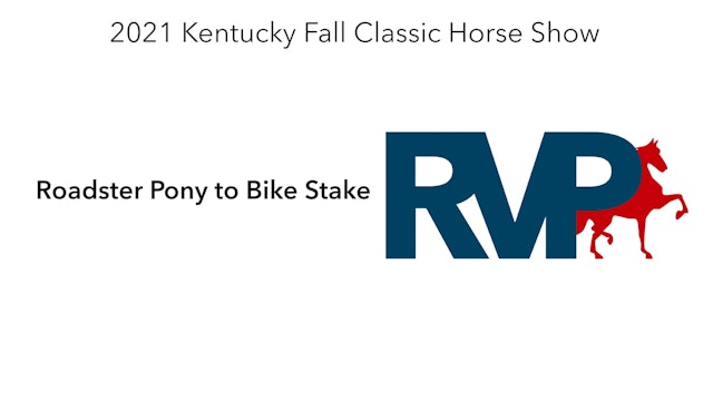 KYFC21 - Class 106 - Roadster Pony to Bike Stake