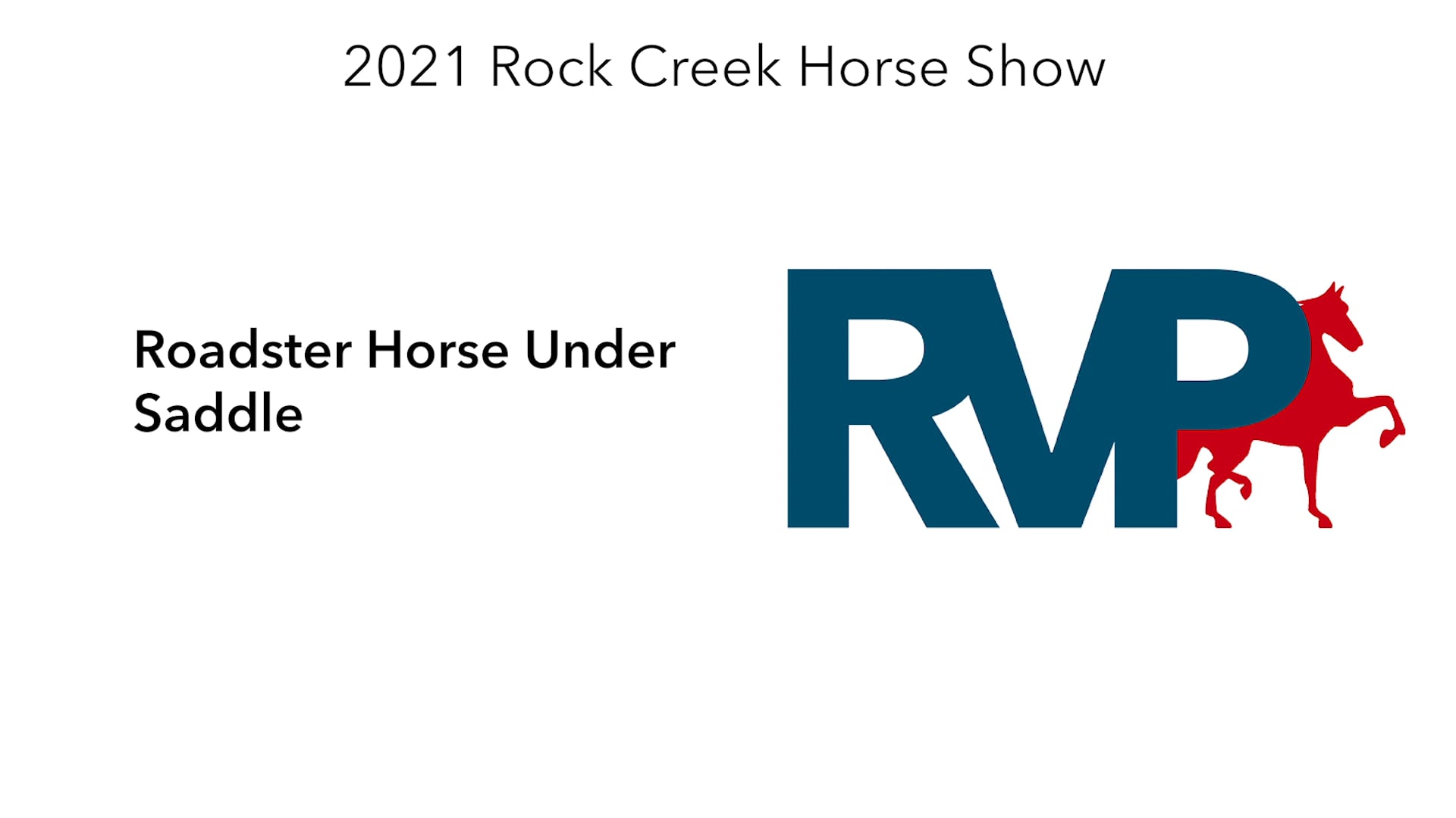 RC21 - Class 41 - Roadster Horse Under Saddle