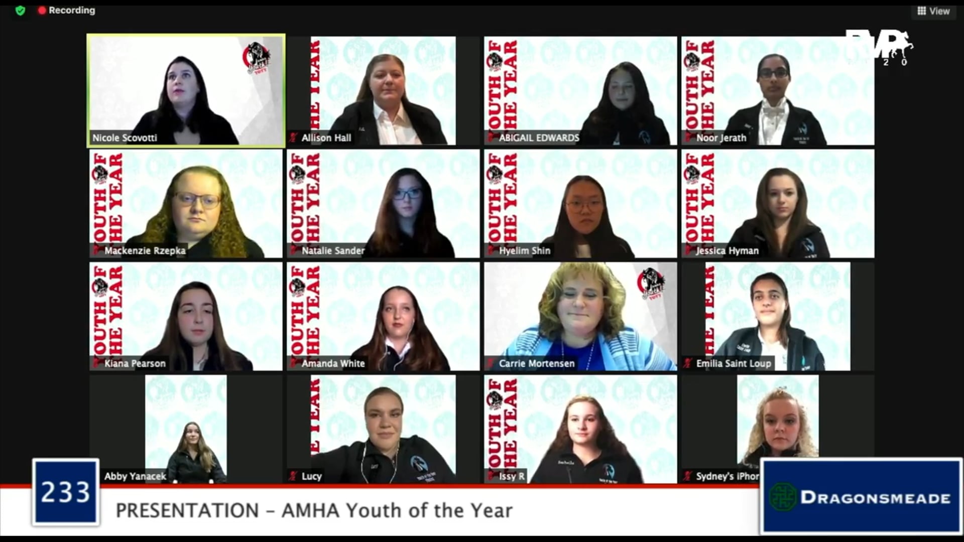 2020 MGN - 233 Presentation - Amha Youth Of The Year