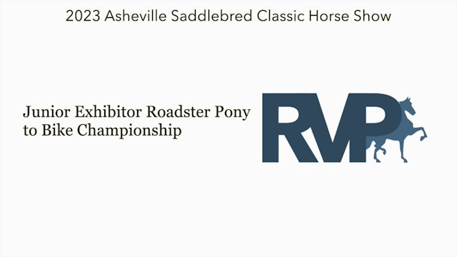 ASC23 - Class 126 - Junior Exhibitor Roadster Pony to Bike Championship