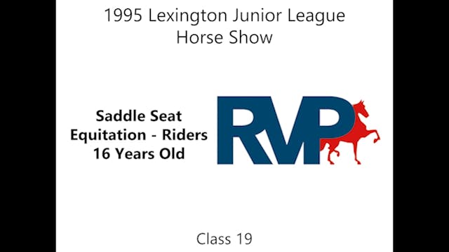 LJL 1995 - Class 19 - Saddle Seat Equ...