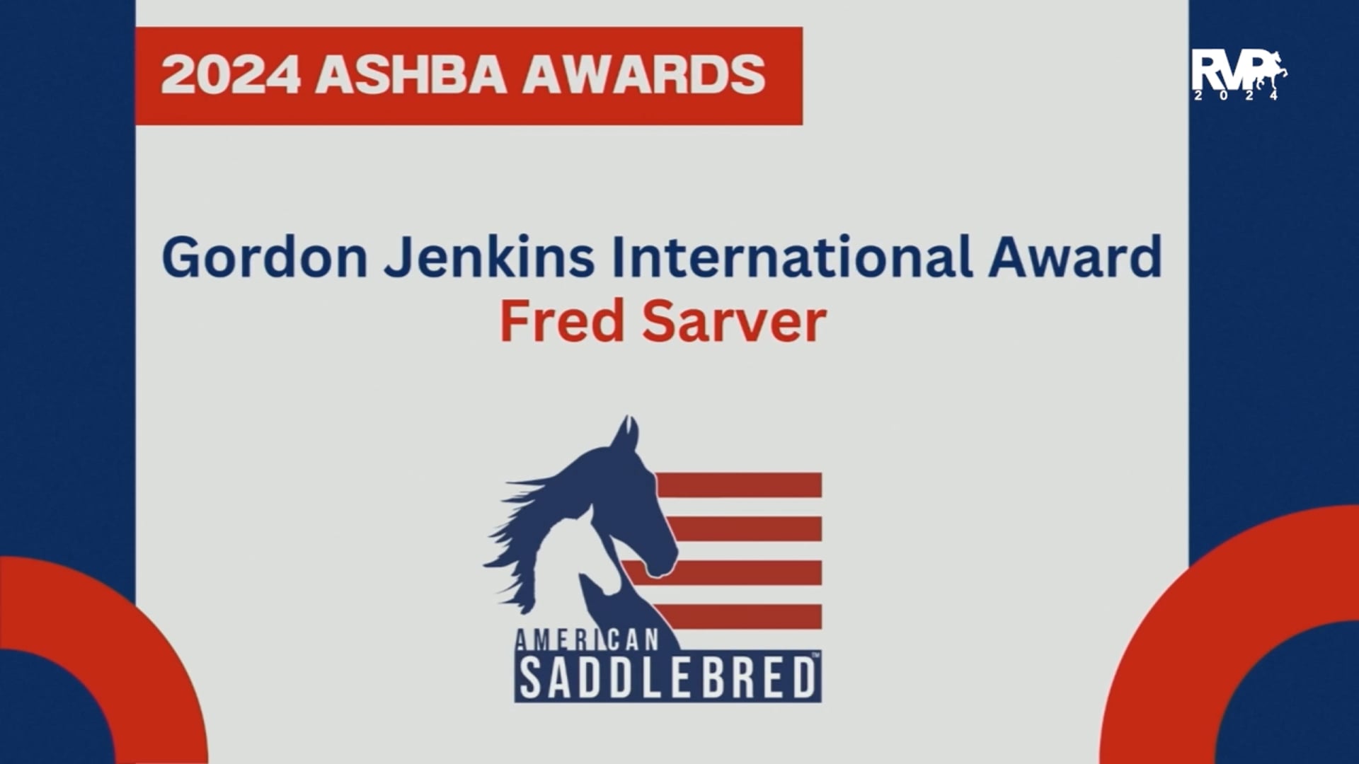 2024 ASHBA Gordon Jenkins International Award - Fred Sarver