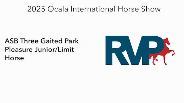 OI25 - Class 67 - ASB Three Gaited Pa...