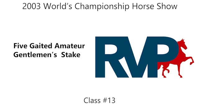 WCHS 2003 - 5 Gaited Amateur Gentleme...