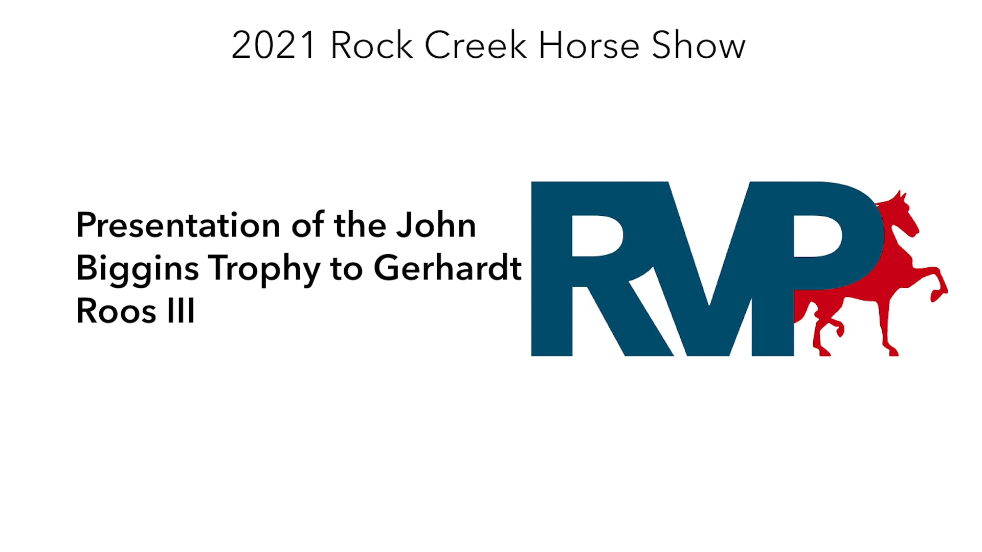 RC21 - Presentation of the John Biggins Trophy to Gerhardt Roos III
