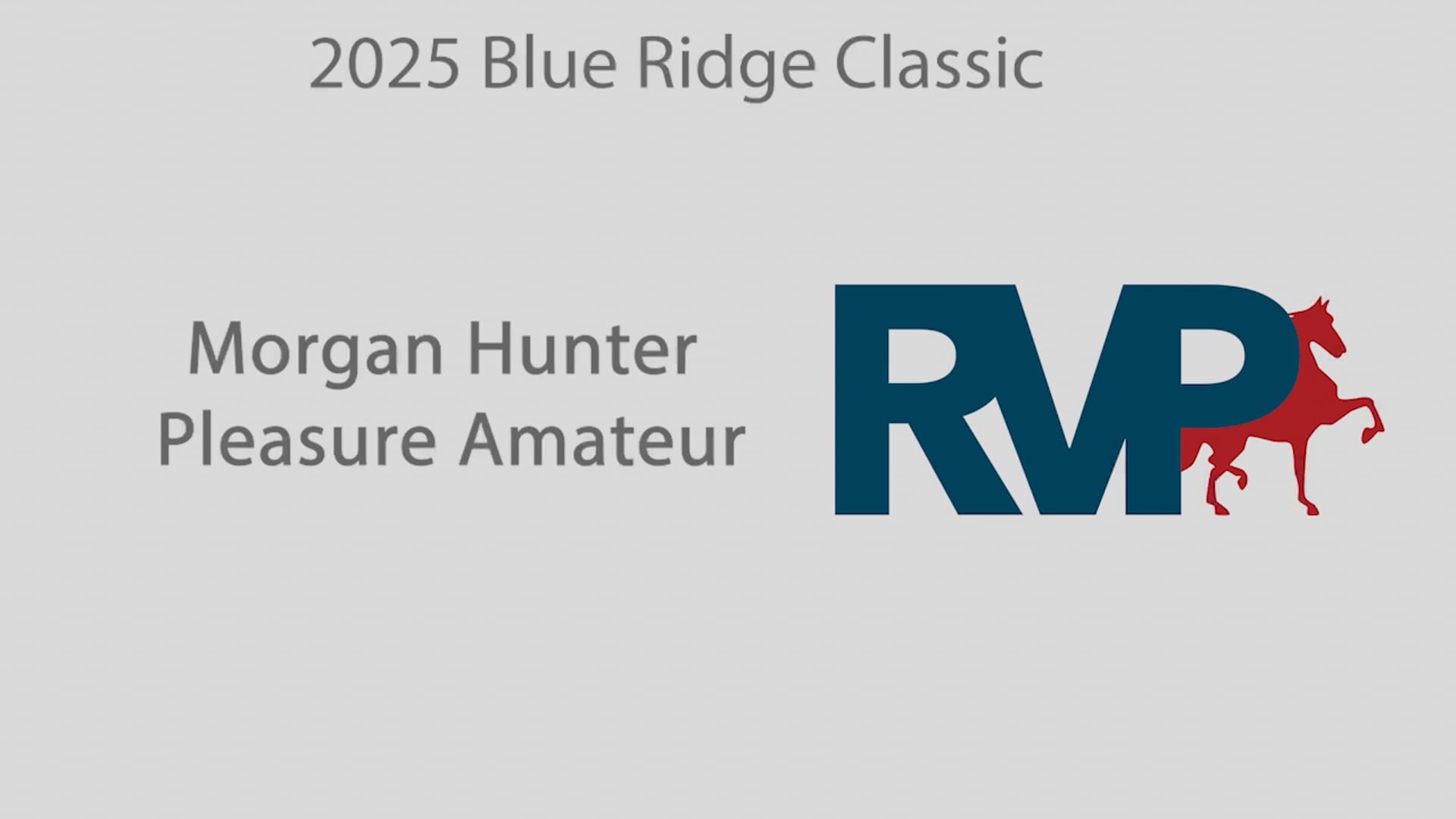BRC25 - Class 109 - Morgan Hunter Pleasure Amateur