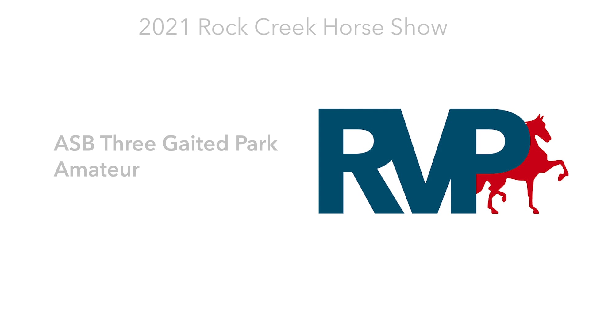 RC21 - Class 62 - ASB Three Gaited Park Amateur