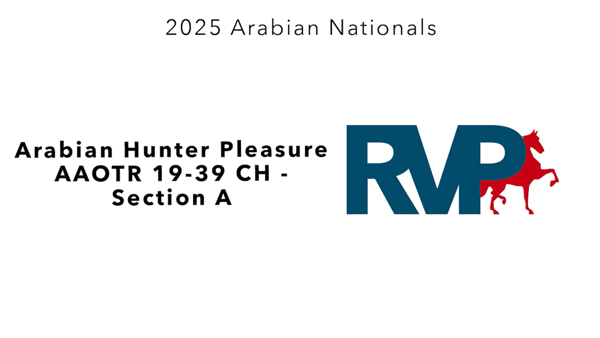 AN25 - Class 2133a - Arabian Hunter Pleasure AAOTR 19-39 CH - Section A