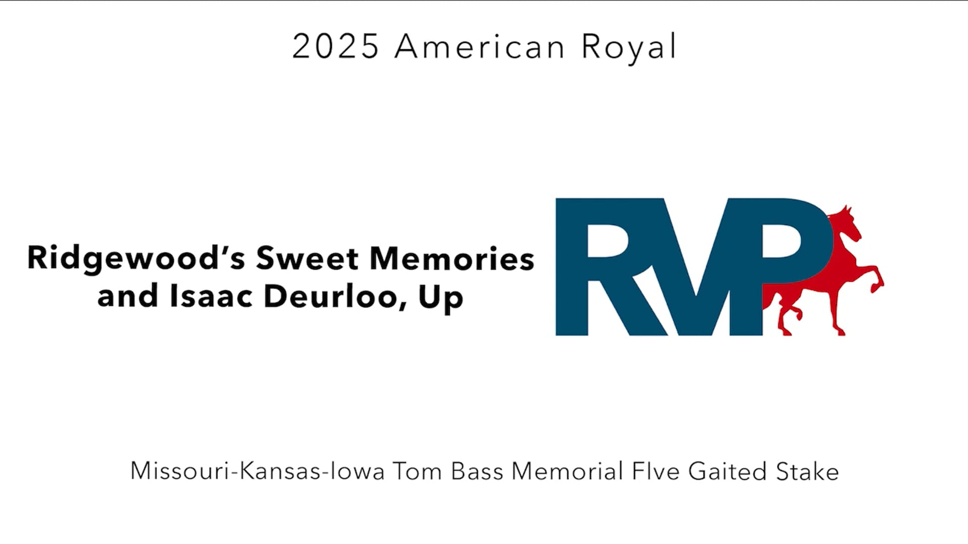 KC25 - Class 158 - Ridgewood's Sweet Memories and Isaac Deurloo, Up