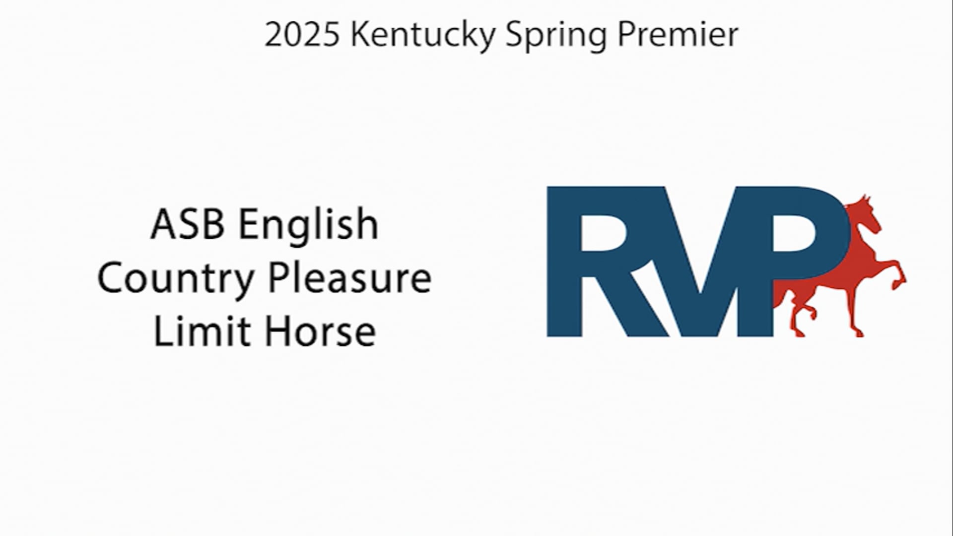 KYSP25 - Class 32 - ASB English Country Pleasure Limit Horse