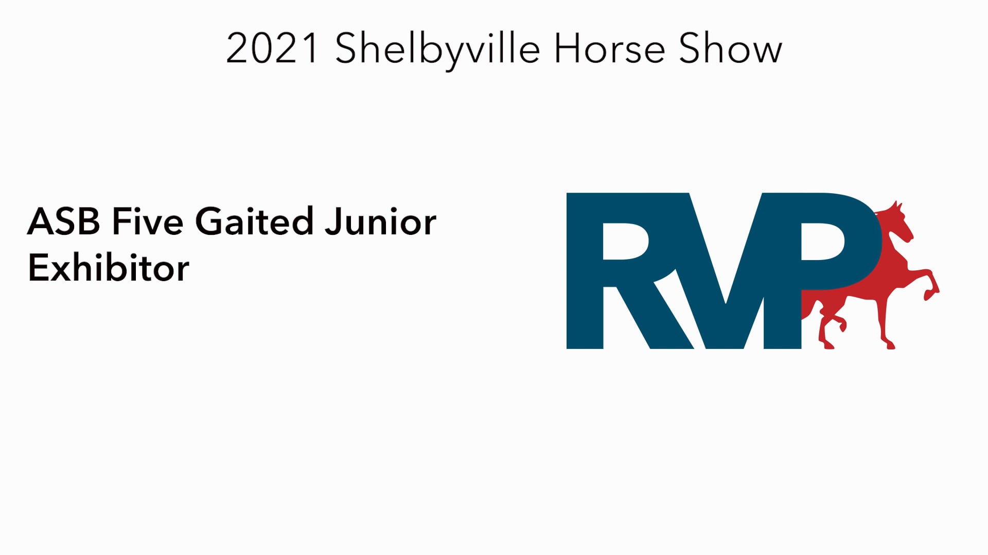 SHS21 - Class 28 -  ASB Five Gaited Junior Exhibitor 
