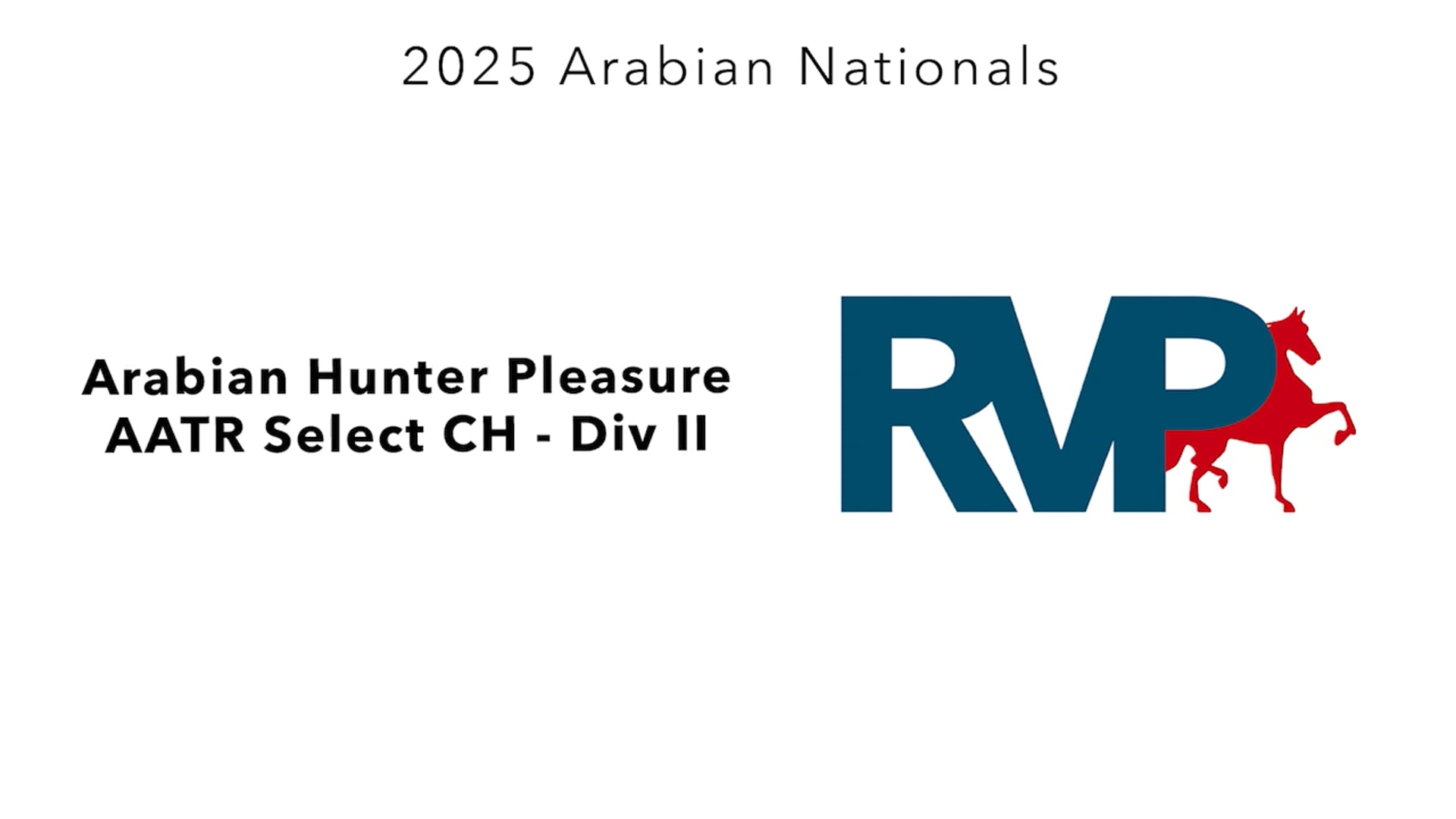 AN25 - Class 1169.2 - Arabian Hunter Pleasure AATR Select CH - Section II