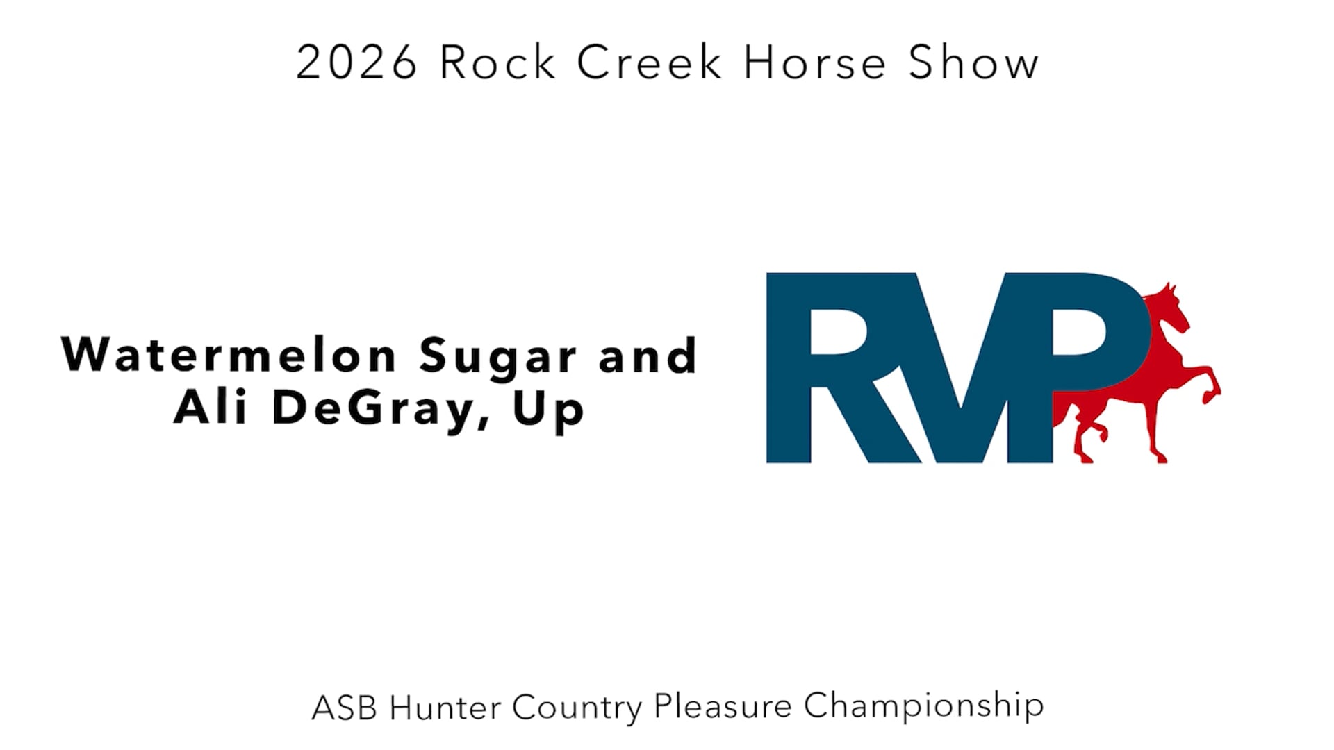 RC26 - Class 86 - Watermelon Sugar and Ali DeGray, Up