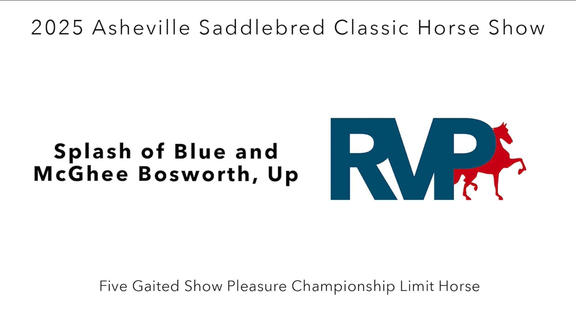 ASC25 - Class 105 - Splash of Blue and McGhee Bosworht, Up