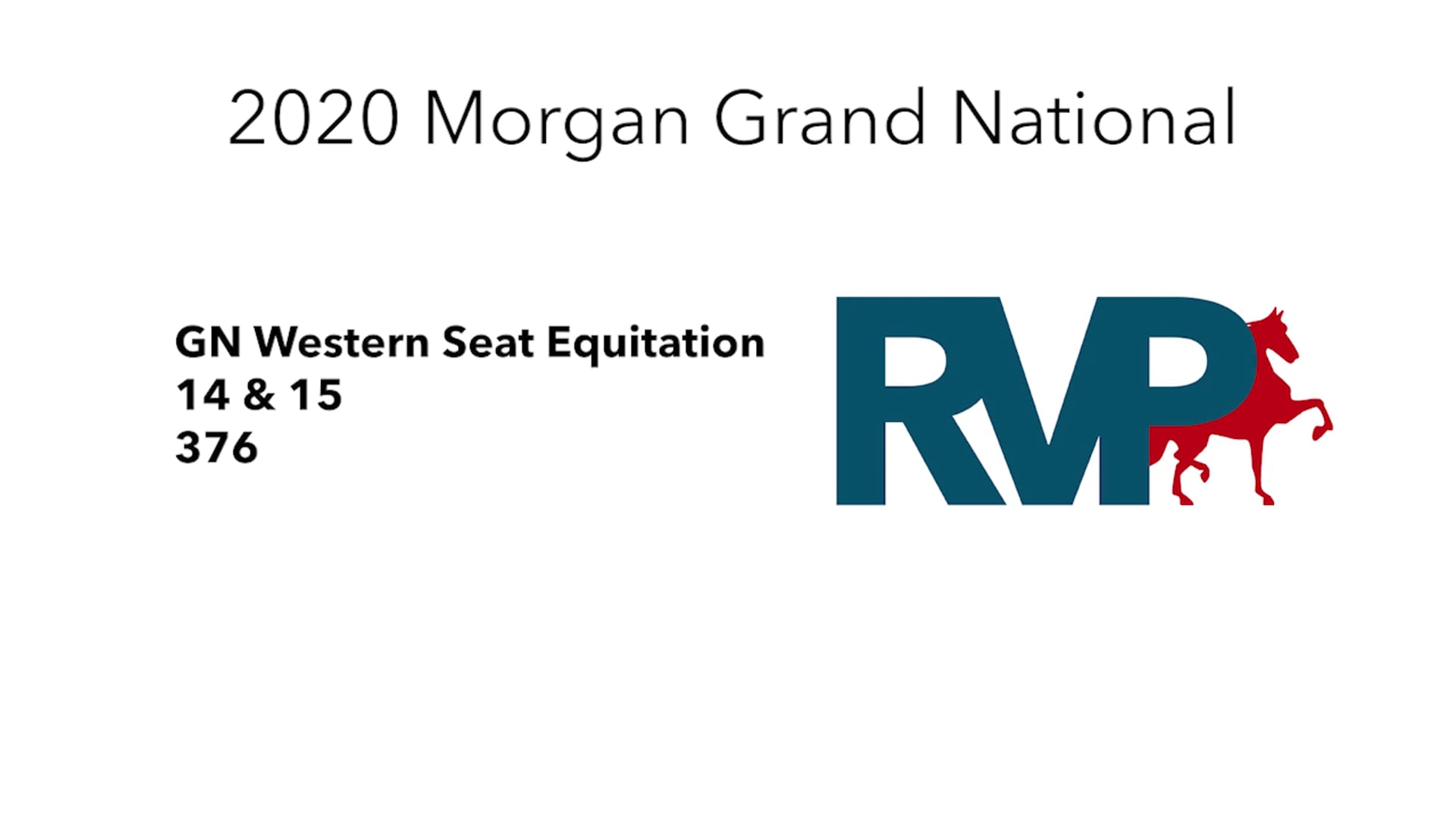 2020 MGN - 376 GN WEstern Seat Equitation 14 & 15
