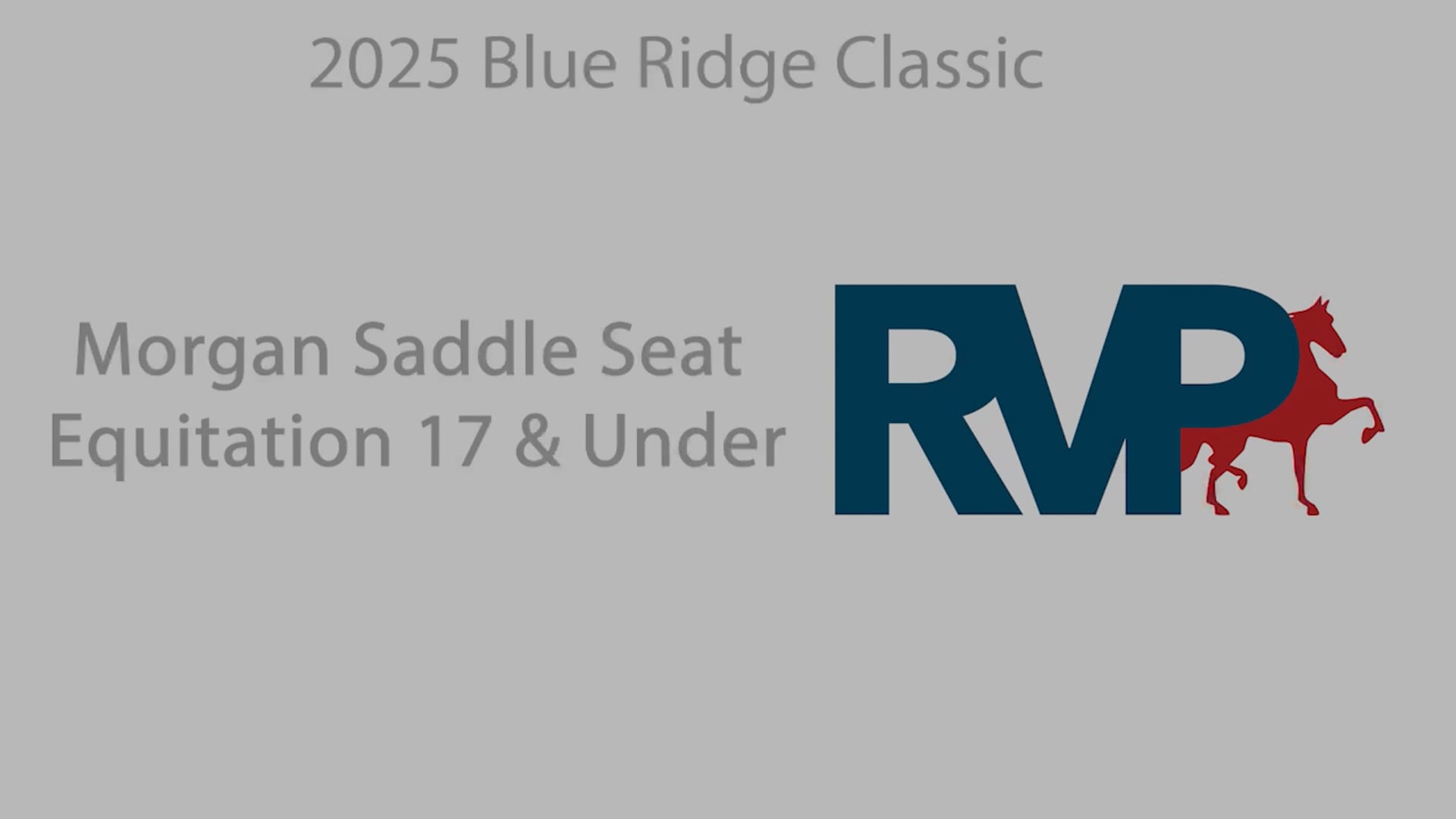BRC25 - Class 105 - Morgan Saddle Seat Equitation 17 & Under