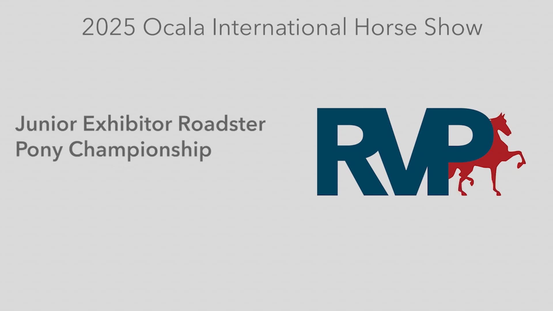 OI25 - Class 103 - Junior Exhibitor Roadster Pony Championship