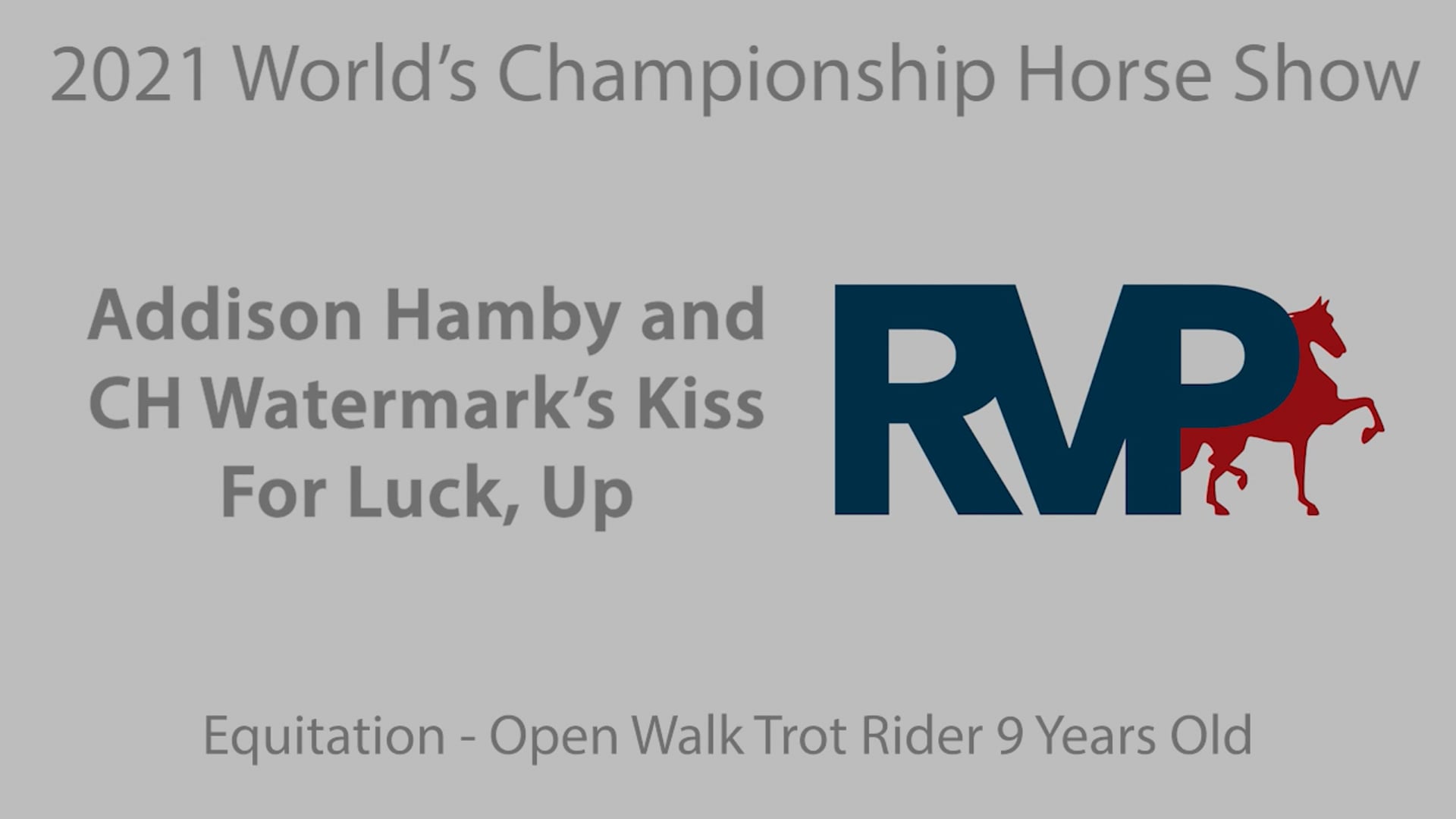 WCHS21 - Class 130 - Addison Hamby and CH Watermark's Kiss For Luck, Up