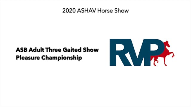 ASHAV 2020 - Class 103 ASB Adult Thre...