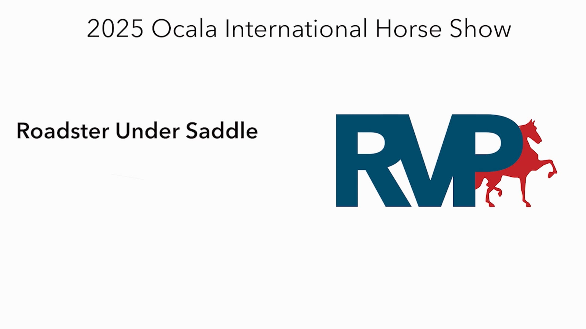 OI25 - Class 20 - Roadster Under Saddle