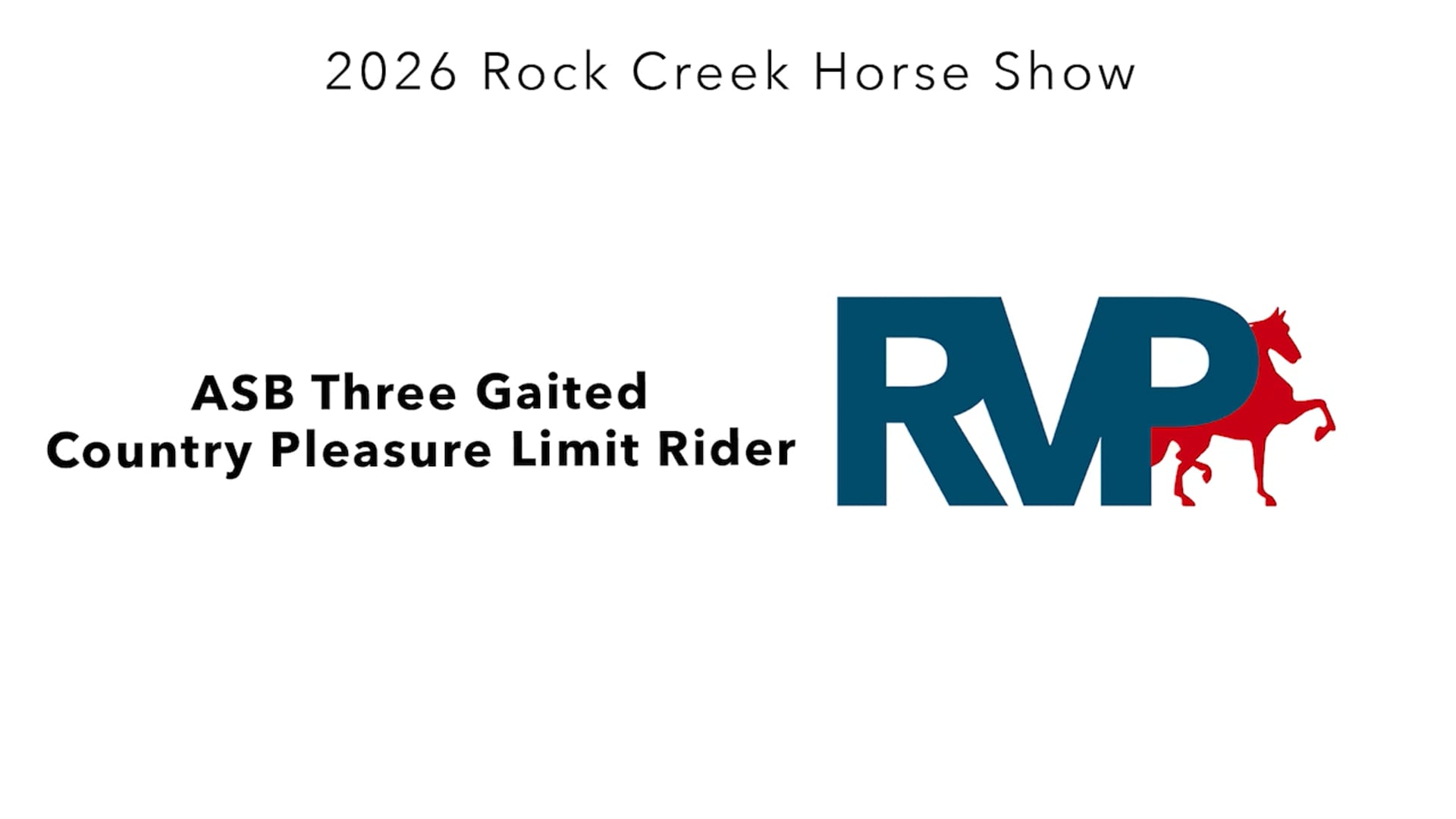 RC26 - Class 27 - ASB Three Gaited Country Pleasure Limit Rider
