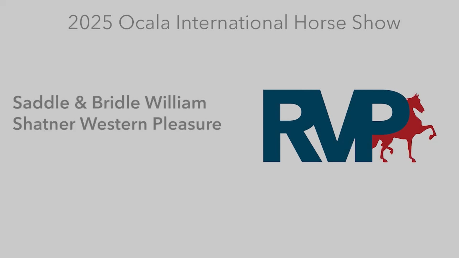 OI25 - Class 73 - Saddle & Bridle William Shatner Western Pleasure
