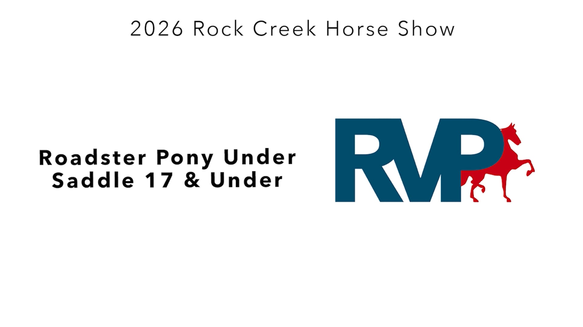 RC26 - Class 5 - Roadster Pony Under Saddle 17 & Under