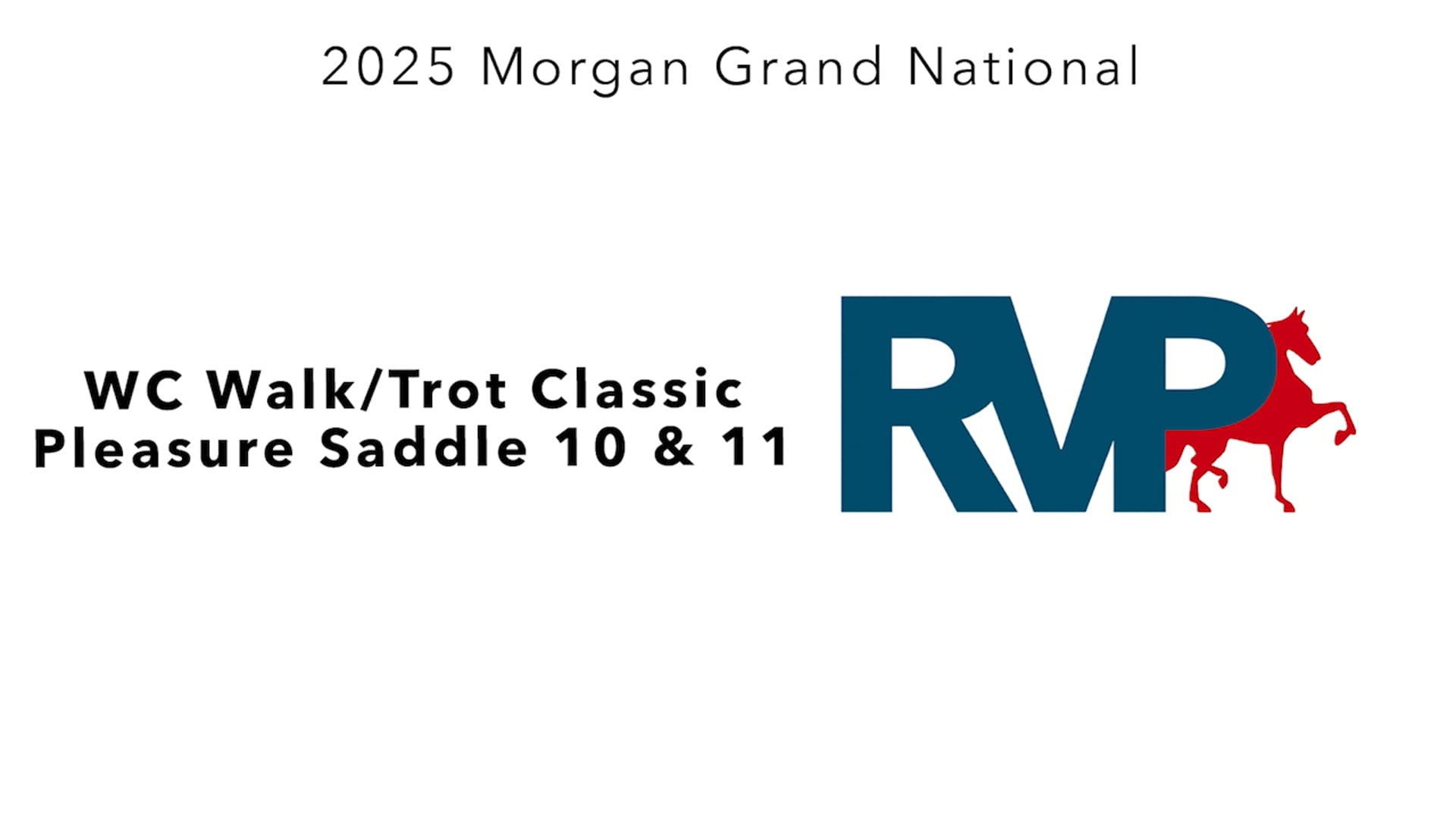 MGN25 - Class 105 - WC Walk-Trot Classic Pleasure Saddle 10 & 11