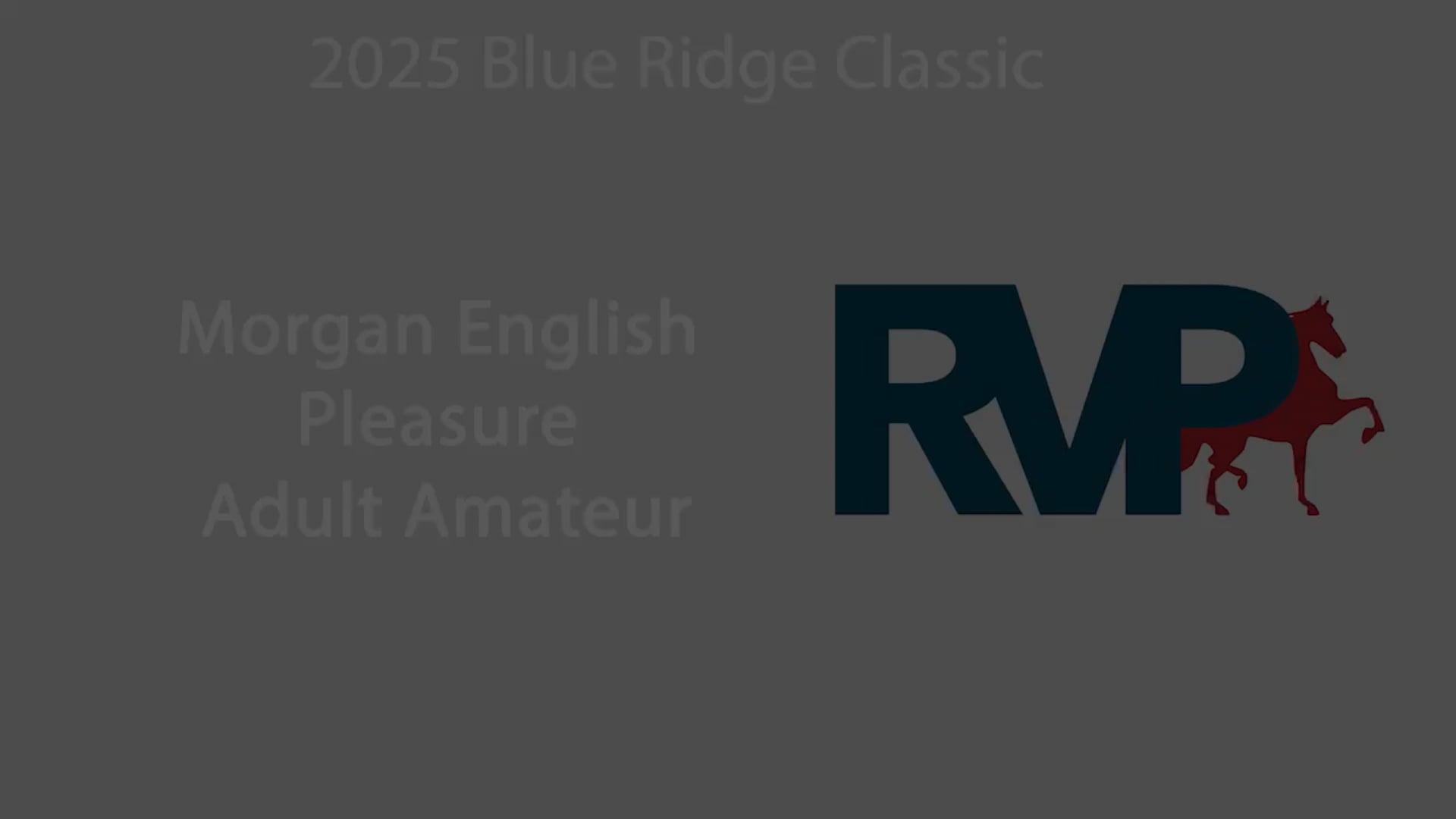 BRC25 - Class 107 - Morgan English Pleasure Adult Amateur