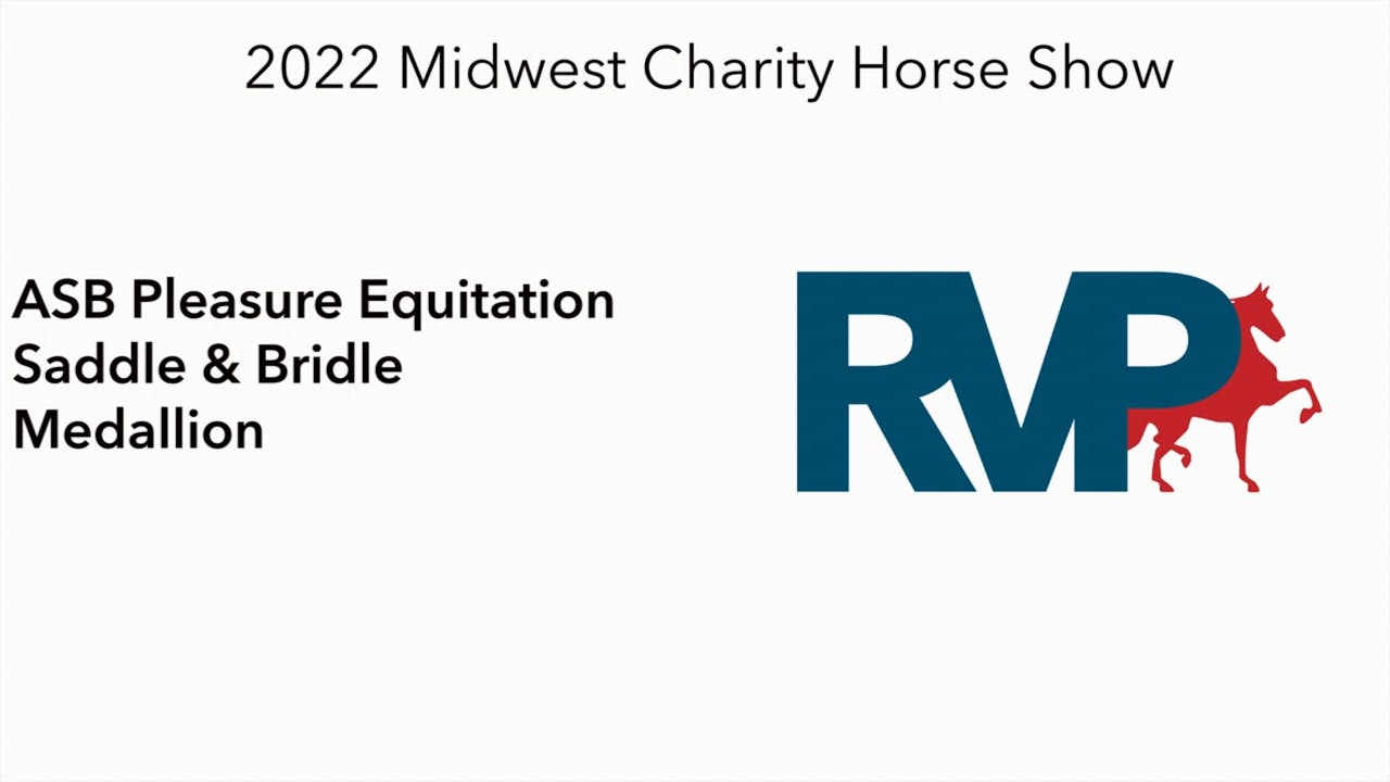 MW22 - Class 136 - ASB Pleasure Equitation Saddle & Bridle Medallion - 2022  - Richfield Video Archive