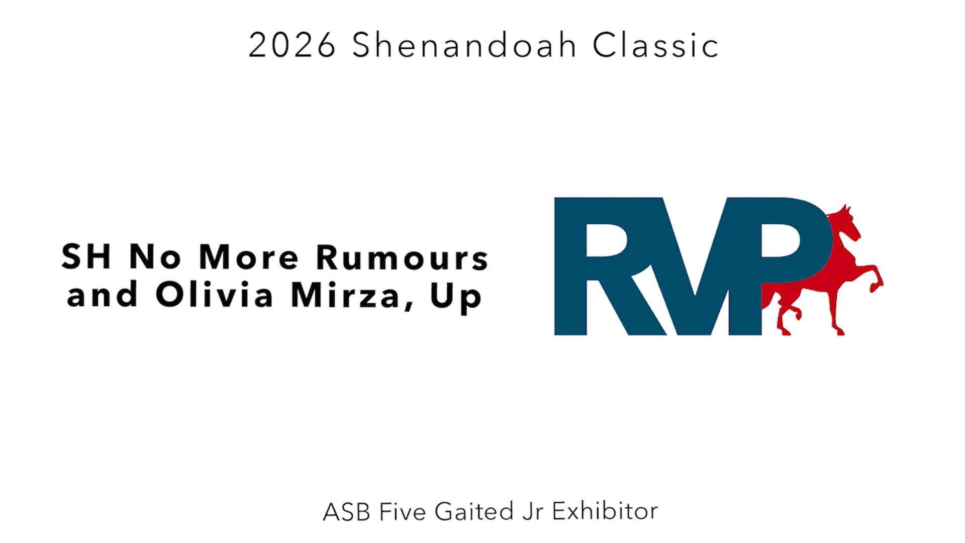 SC26 - Class 14 - SH No More Rumours and Olivia Mirza, Up
