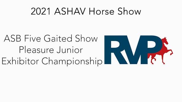 ASHAV21 - Class 116 - ASB Five Gaited Show Pleasure Junior Exhibitor Championship