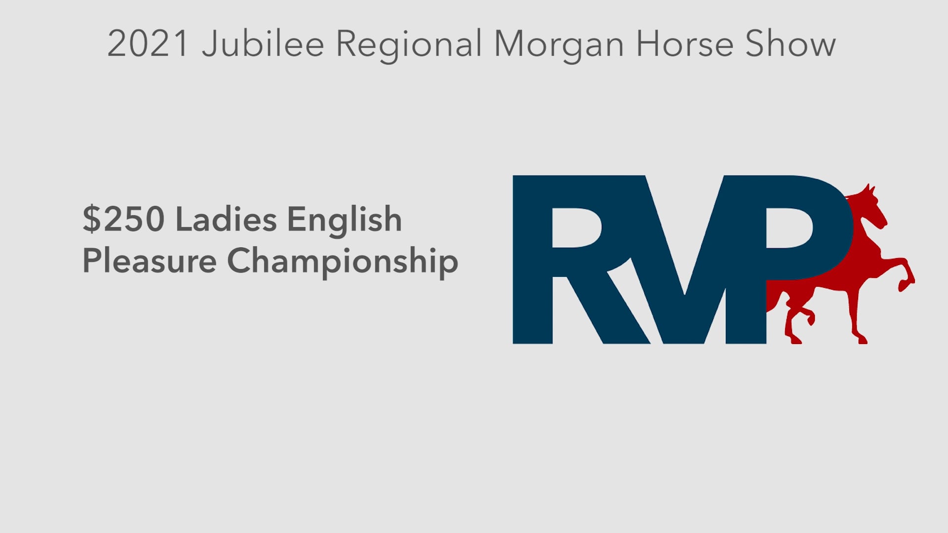 MJ21 - Class 105 - $250 Ladies English Pleasure Championship