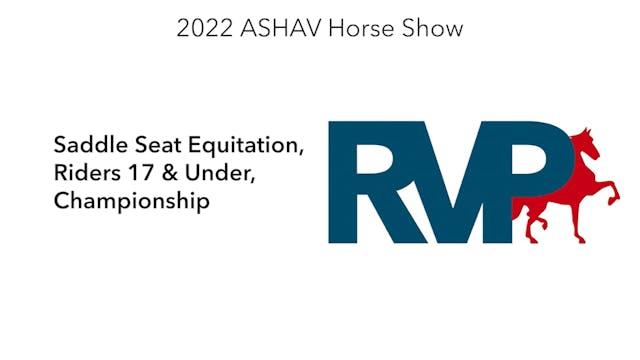 ASHAV22 - Class 103 - Saddle Seat Equ...