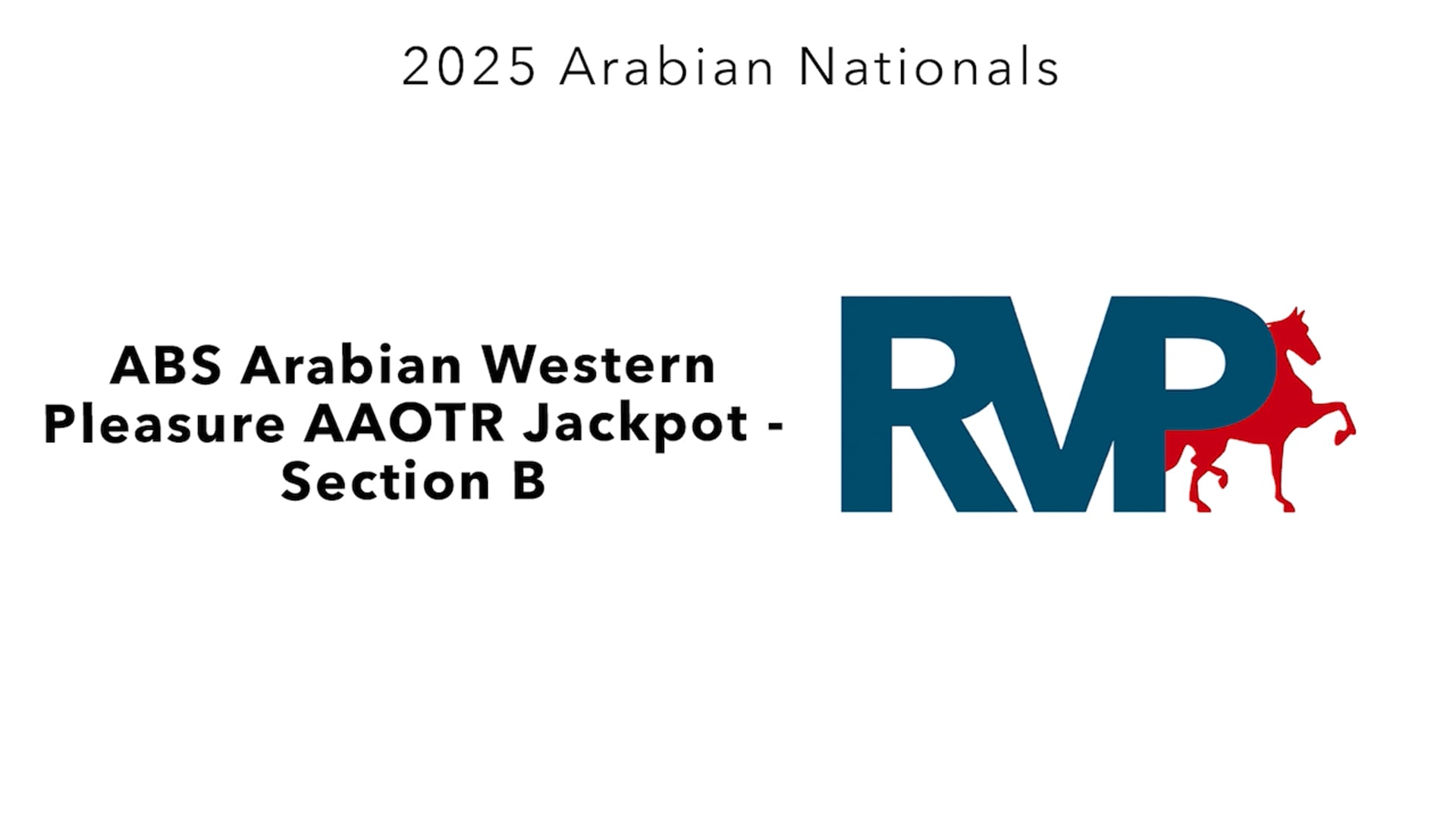 AN25 - Class 1659b - ABS Arabian Western Pleasure AAOTR Jackpot - Section B