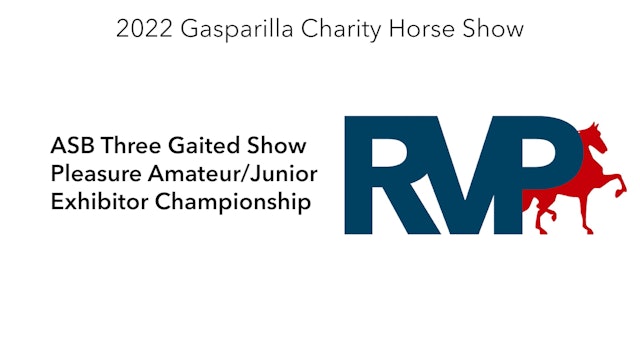 GASP22 - Class 138 - ASB Three Gaited Show Pleasure Amateur-Junior Exhibitor Championship