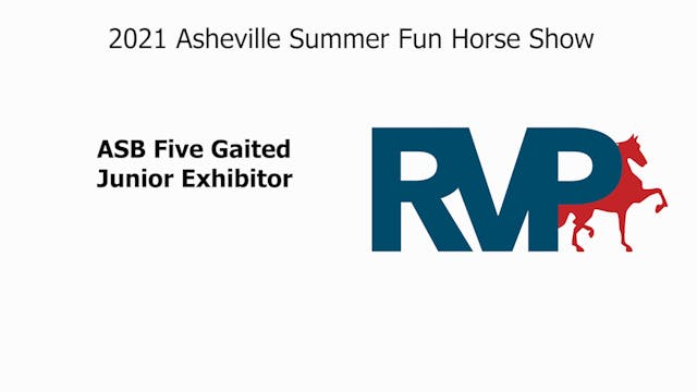 ASF21 - Class 12 - ASB Five Gaited Ju...