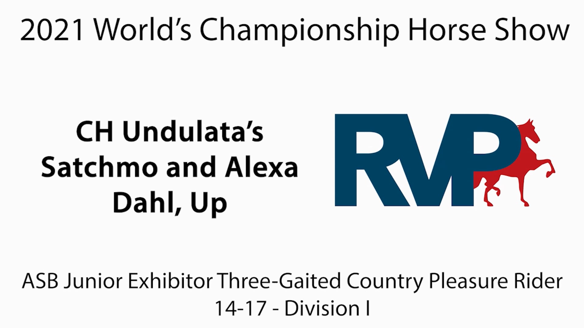 WCHS21 - Class 88 - CH Undulata's Stchmo and Alexa Dahl, Up