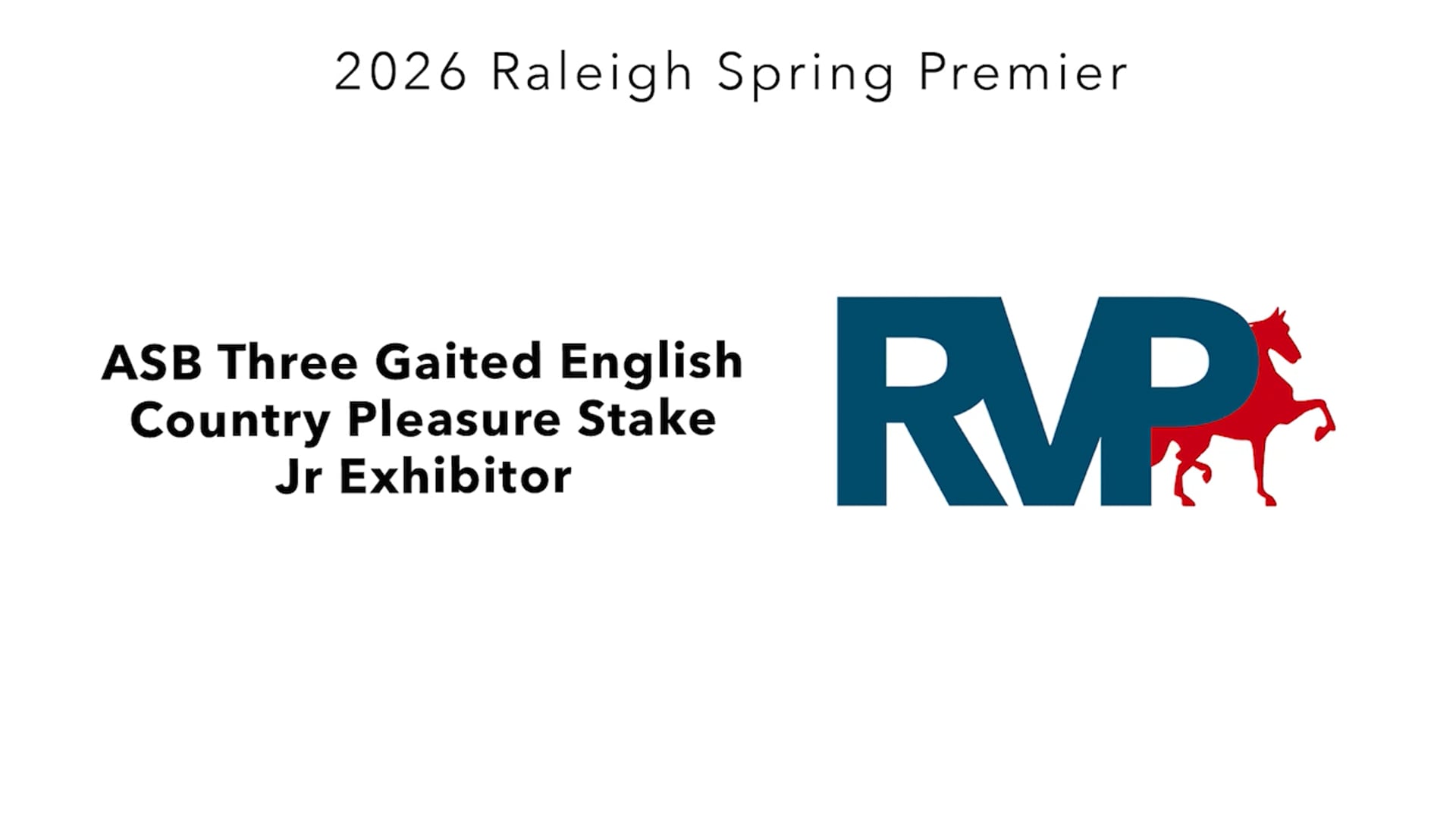 RSP26 - Class 104 - ASB Three Gaited English Country Pleasure Stake Jr Exhibitor