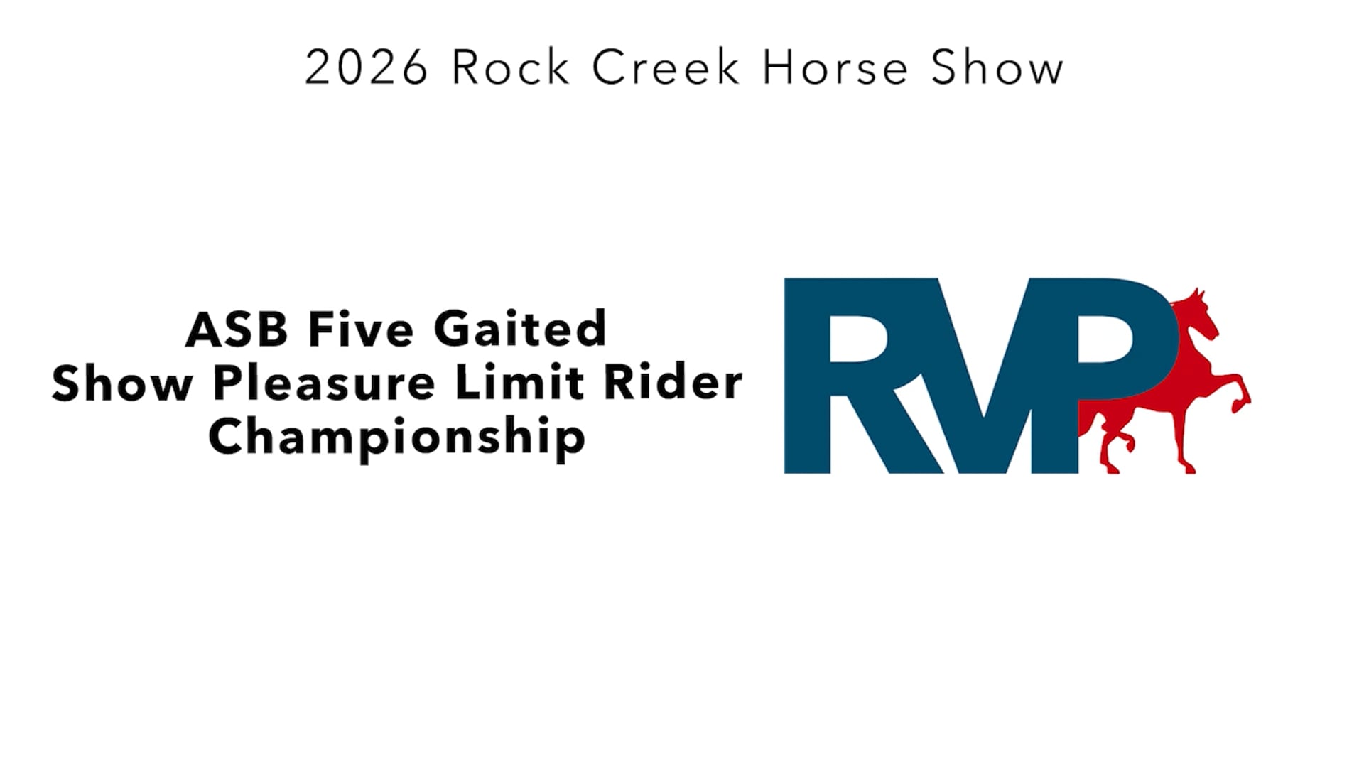 RC26 - Class 71 - ASB Five Gaited Show Pleasure Limit Rider Championhip