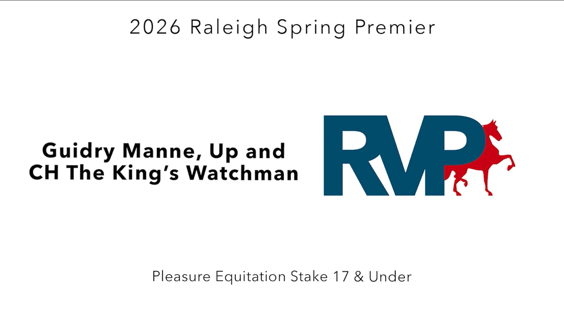 RSP26 - Class 93 - Guidry Manne, Up and CH The King's Watchman