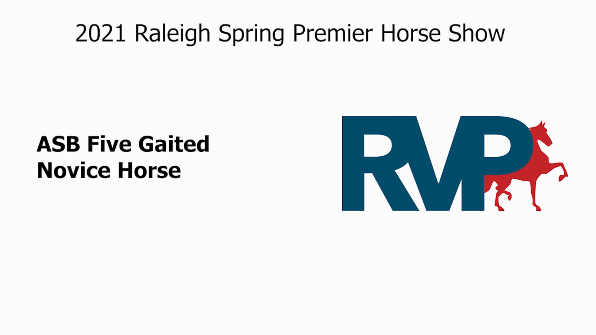 RSP21 - Class 62 - ASB Five Gaited Novice Horse