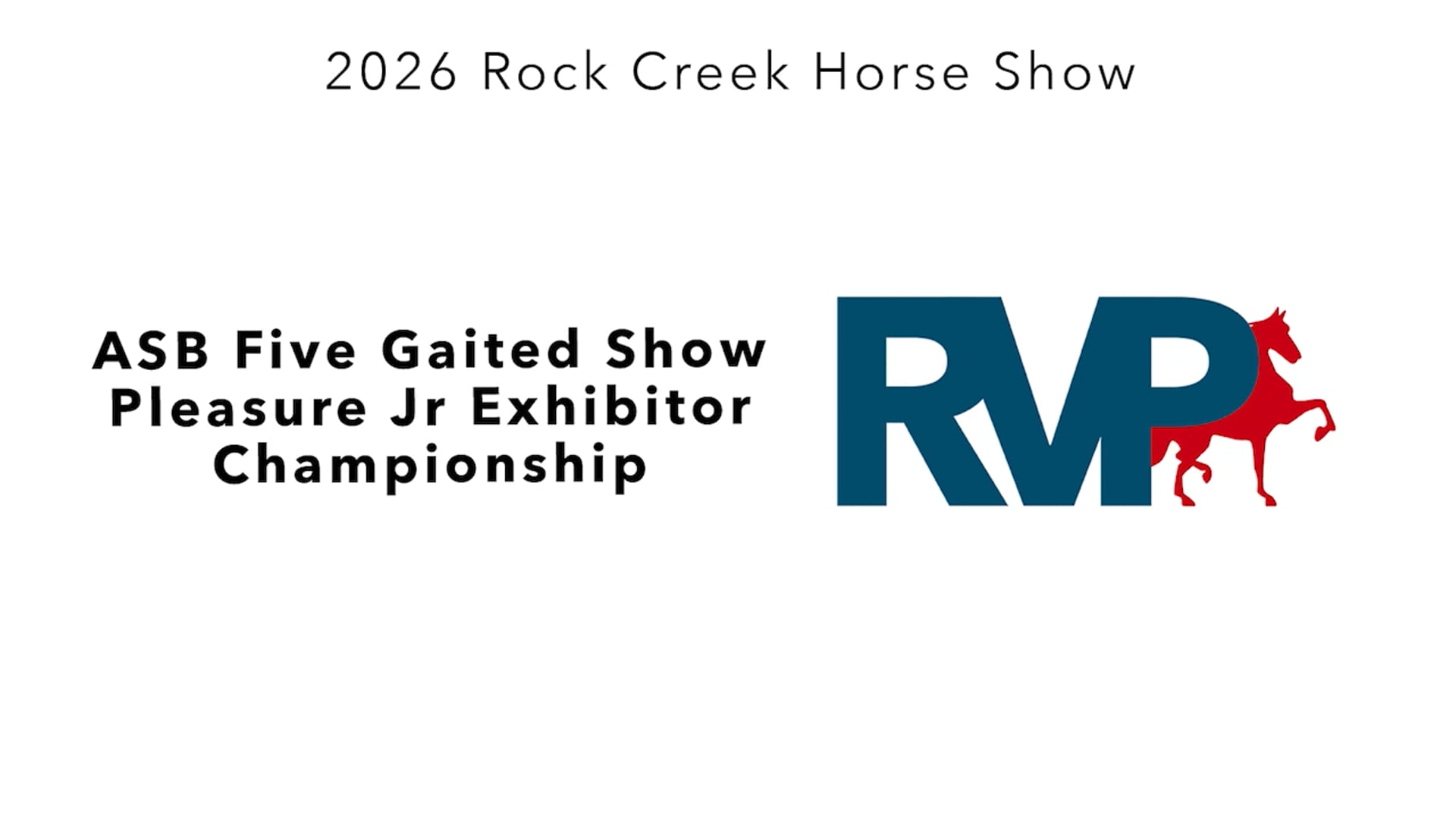 RC26 - Class 75 - ASB Five Gaited Show Pleasure Jr Exhibitor Championship