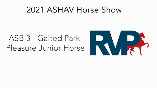 ASHAV21 - Class 72 - ASB 3 Gaited Par...
